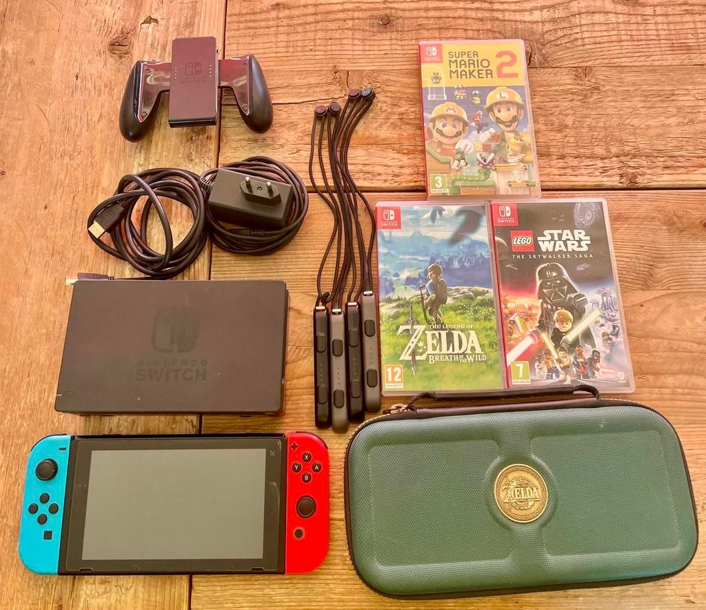 Nintendo Switch V1 met games en accessoires, 2 spelers, Ophalen of Verzenden, Gebruikt, Vanaf 7 jaar