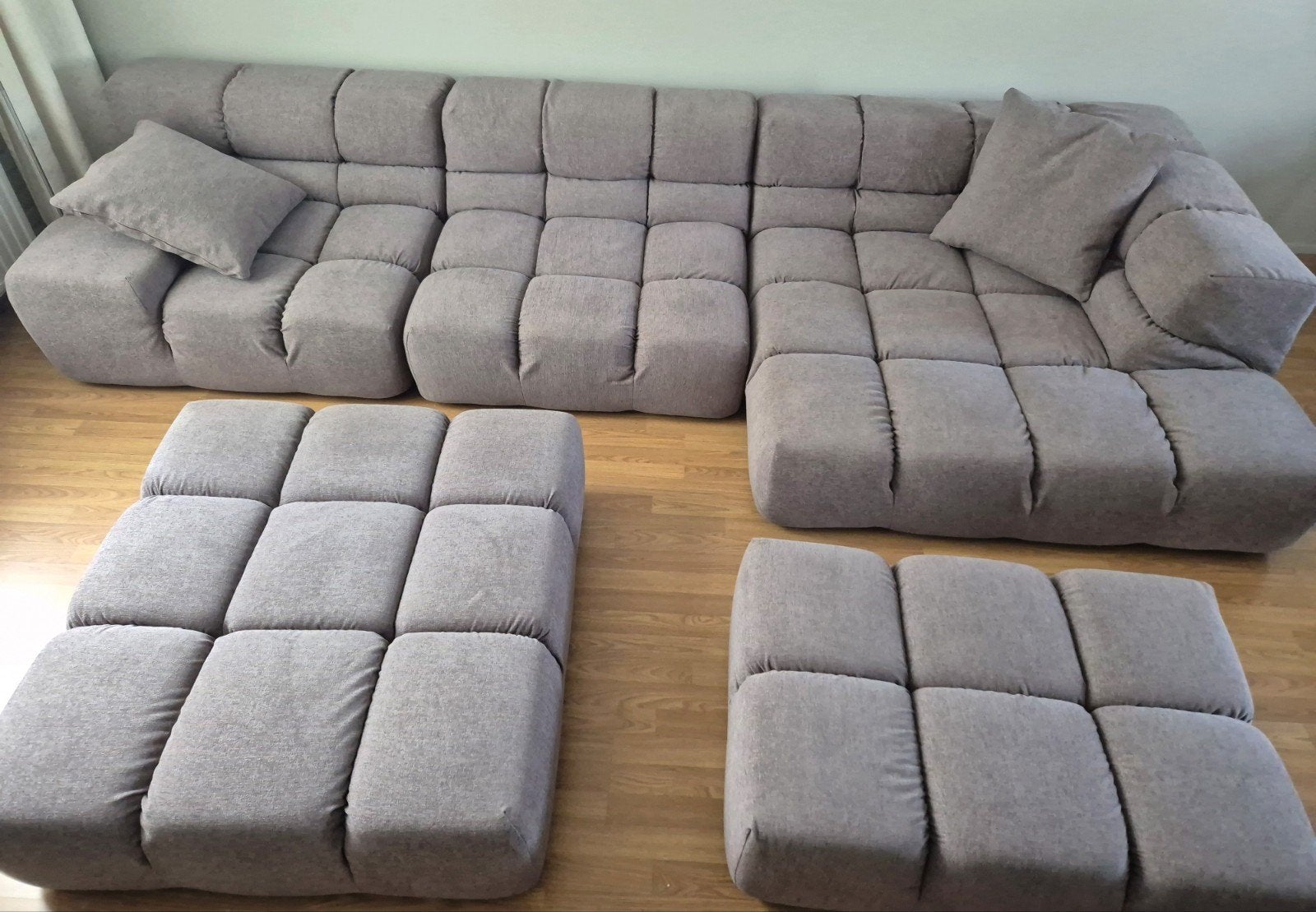 B&B Italia Tufty-Time design Loungebank 5 Modules 2 Kussens, Ophalen of Verzenden, Zo goed als nieuw, Stof, Minotti metaform BS-D  stijl