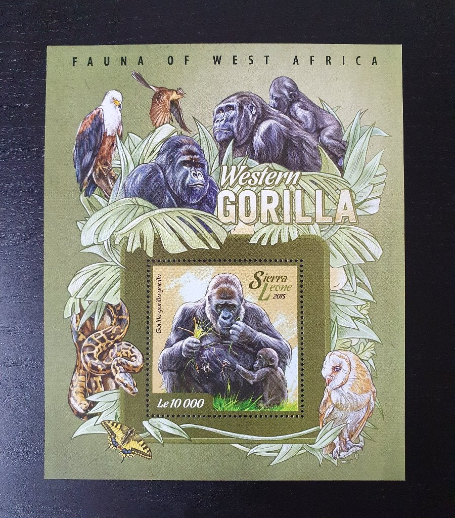 Sierra Leone 2015 Dieren Gorilla Michel blok 750 postfris, Verzenden, Postfris, Dier of Natuur