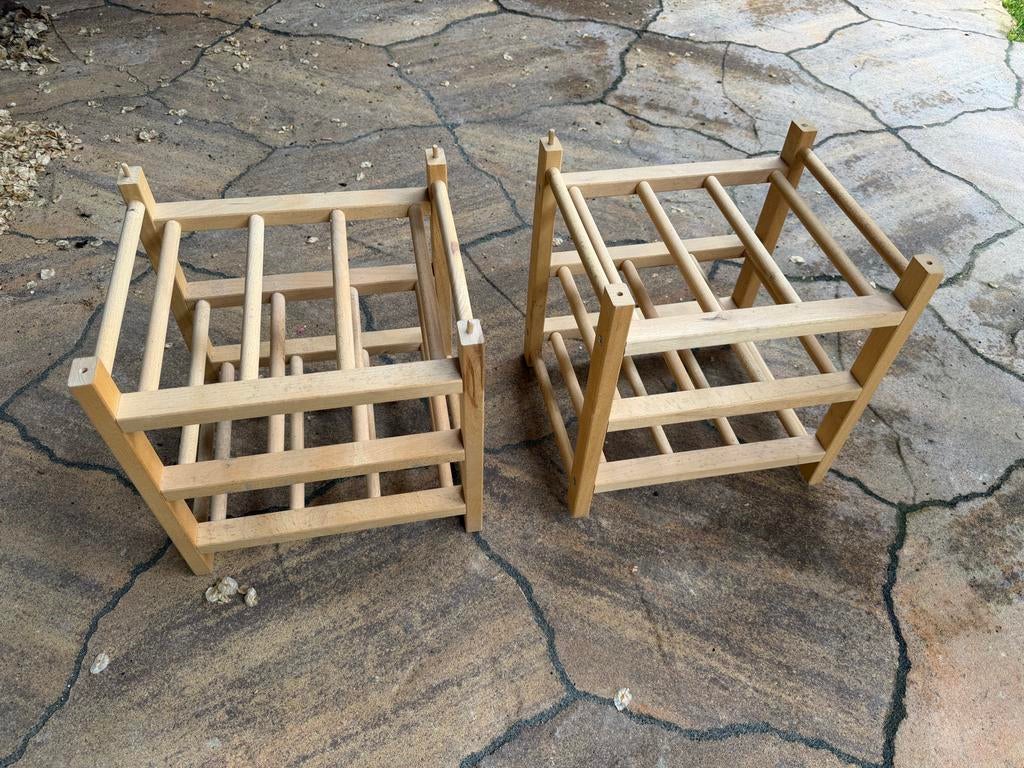 2x IKEA Wijnrek voor 6 flessen - Hout, Ophalen, 5 tot 15 flessen, Zo goed als nieuw, Minder dan 50 cm