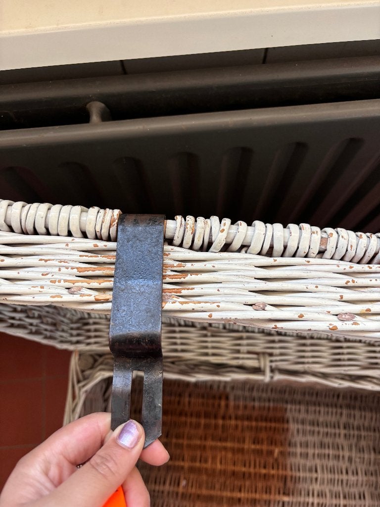 Rieten kist wit rotan opbergkist dekenkist  CS27154, Ophalen, Overige materialen, Gebruikt, Minder dan 50 cm