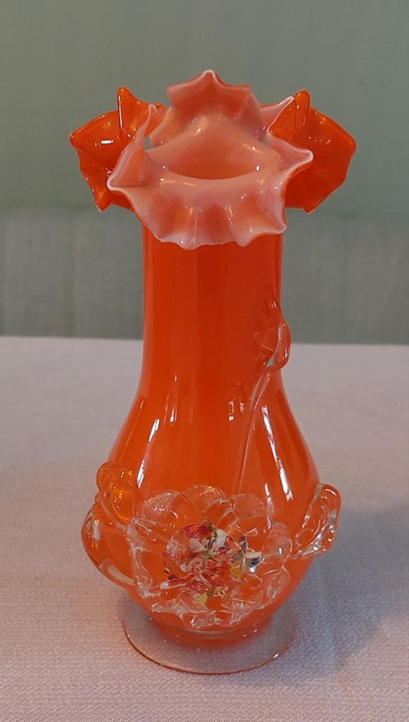 Vintage handgemaakt Murano stijl kunstglas vaasje!!, Antiek en Kunst, Ophalen of Verzenden
