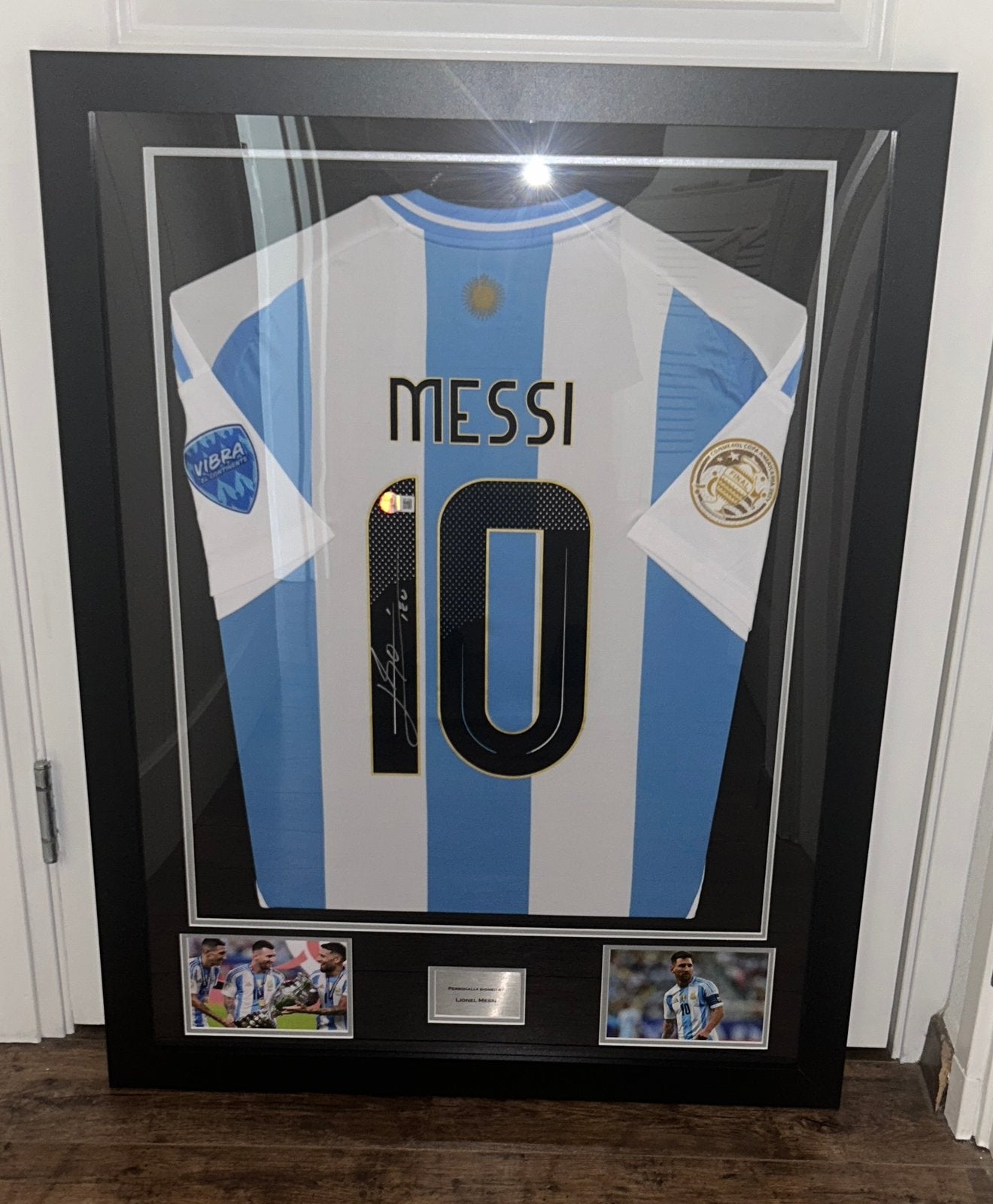 Gesigneerd Argentinie Messi Beckett, Ophalen of Verzenden, Zo goed als nieuw, Buitenlandse clubs, Shirt