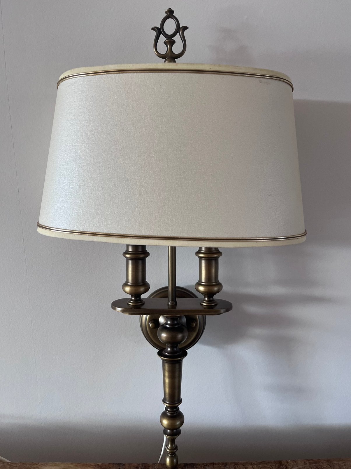 Prachtige vintage dubbele bouillotte wandlamp, Ophalen of Verzenden