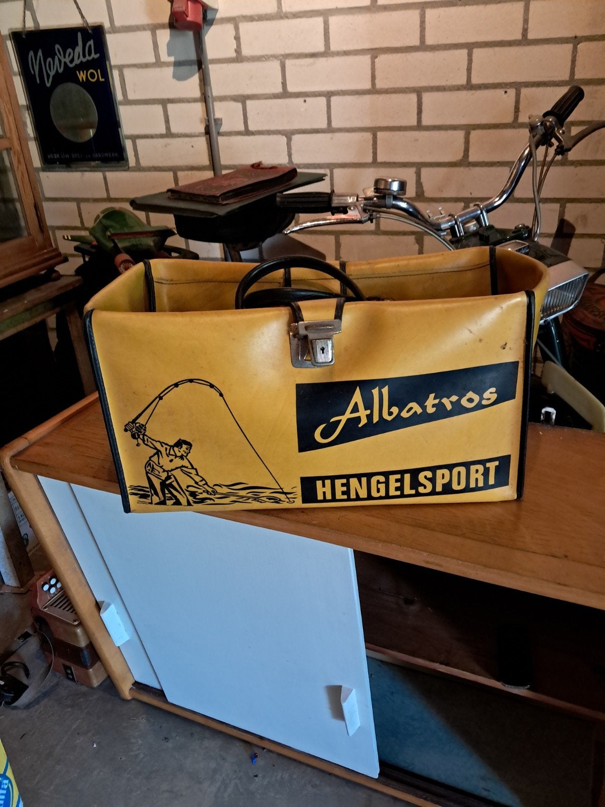 Retro Albatros/Prins hengelsport vistas, Ophalen, Koffer of Tas