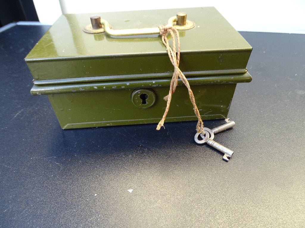 Geldkistje, vintage, Antiek en Kunst, Curiosa en Brocante, Ophalen of Verzenden