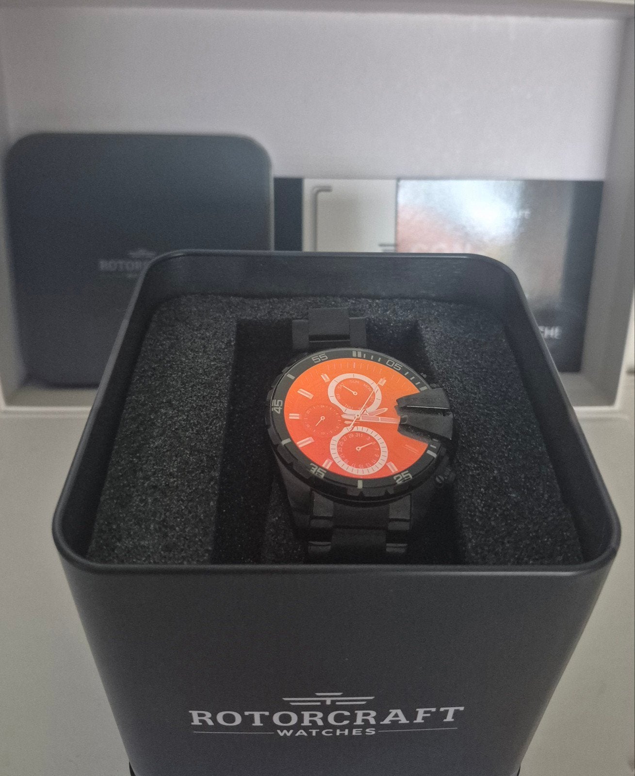Rotorcraft Horloge - Batterijen werken, bandje defect, Sieraden, Tassen en Uiterlijk, Overige merken, Gebruikt, Zwart, Ophalen of Verzenden