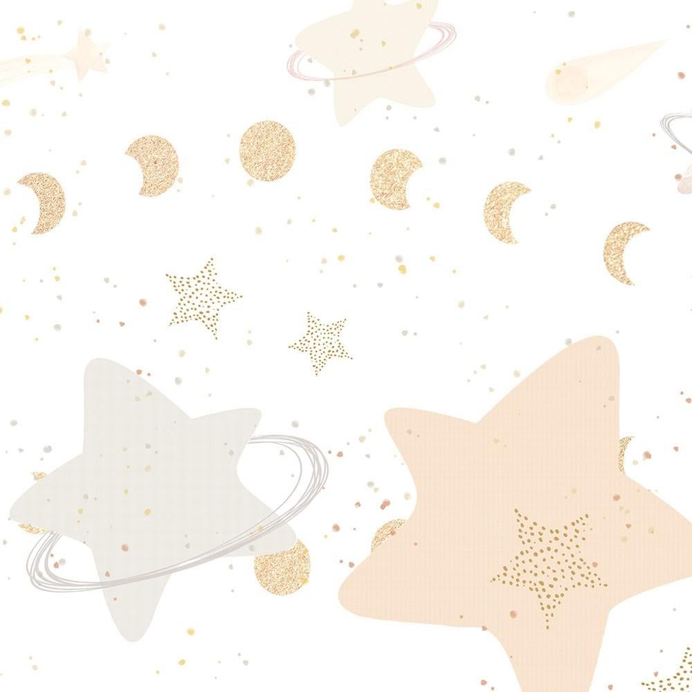 Sterren vlies behang Stardust, babykamer * Muurdeco4kids, Verzenden, Minder dan 10 m², Kinderkamer, babykamer, sterren, planeten