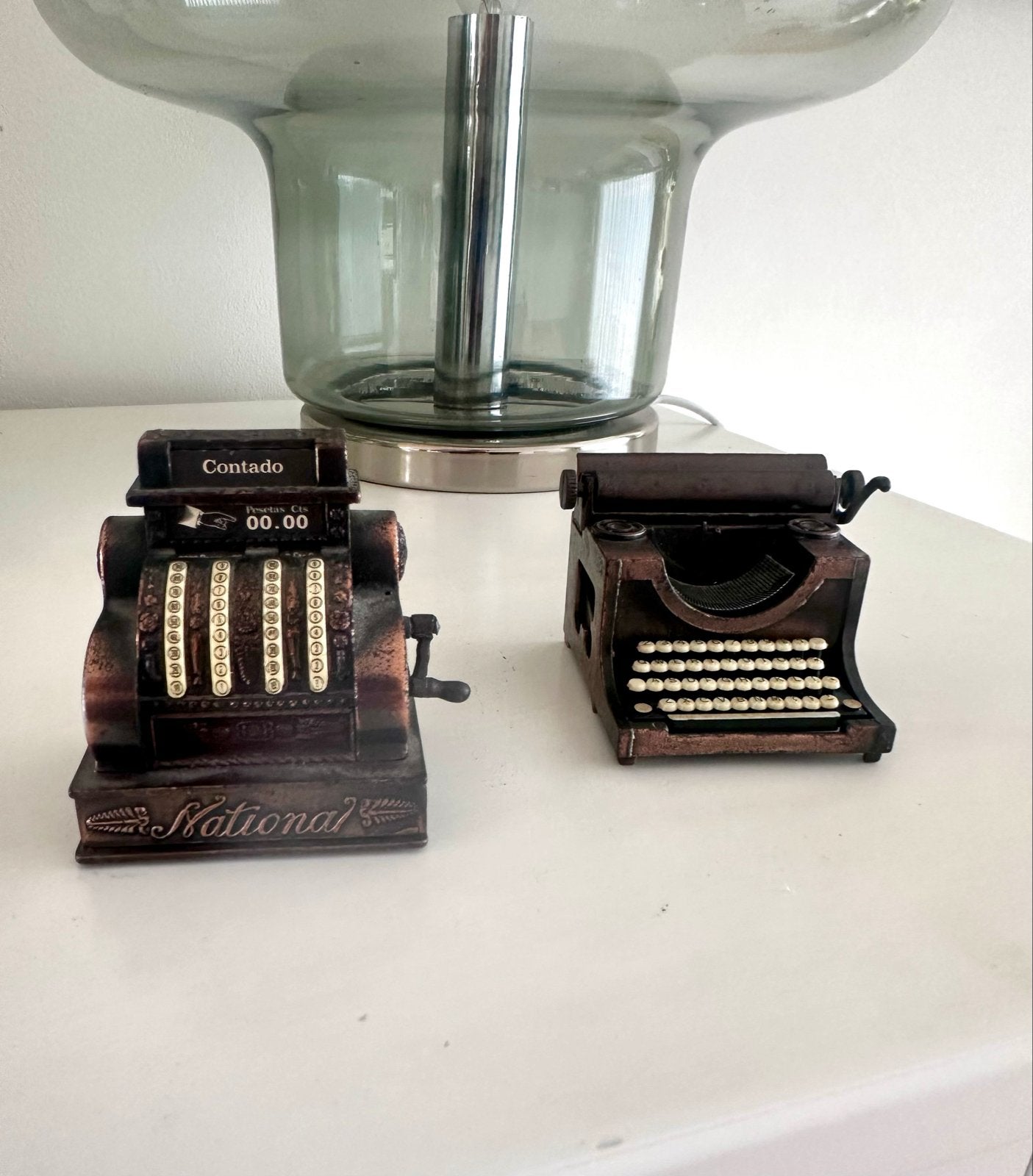 Vintage Play Me puntenslijpers: kassa en typemachine, Verzenden