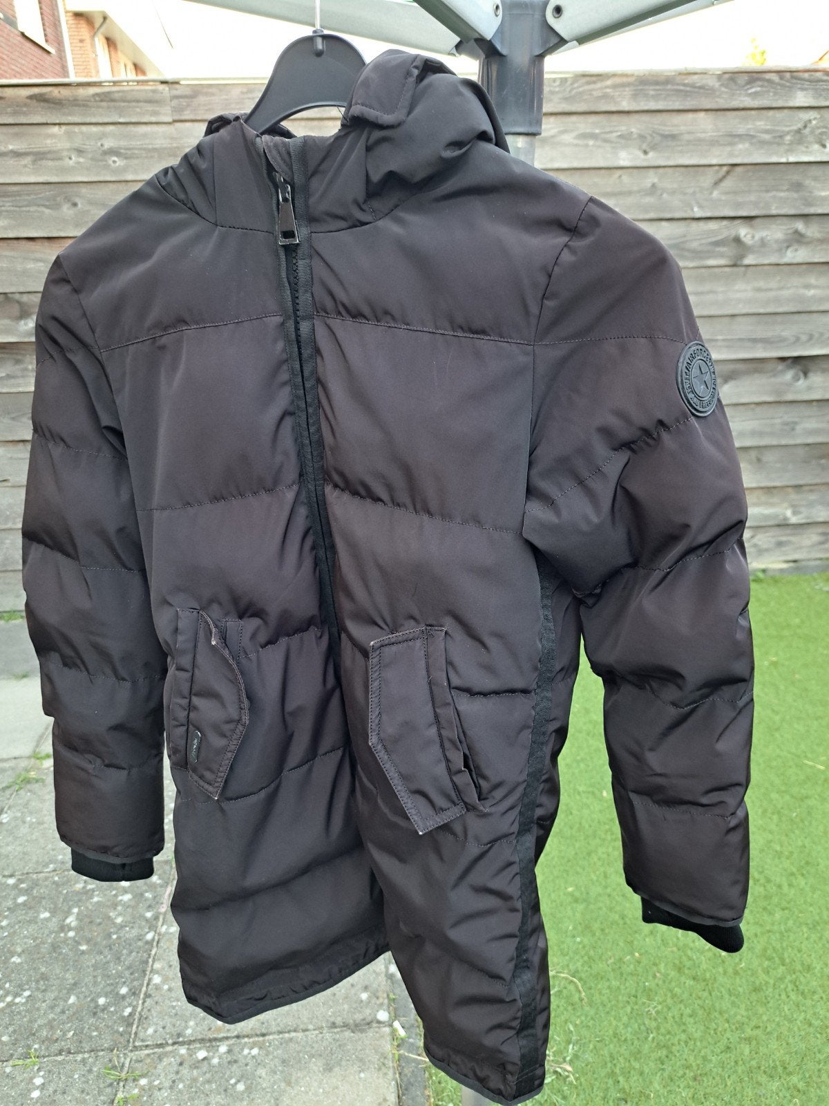 Airforce winterjas maat 10 (140) zwart, Kinderen en Baby's, Gebruikt, Airforce, Jas, Verzenden