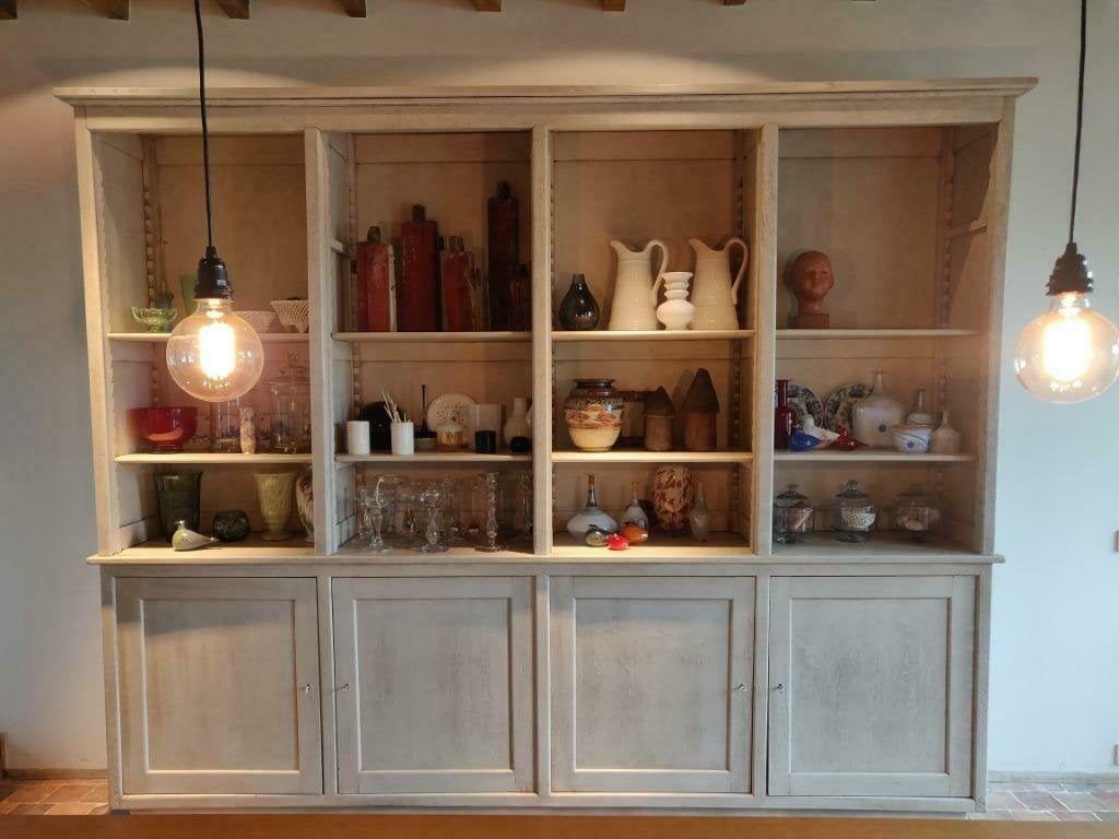 Prachtige Massief Eiken Winkelierskast / Bibliotheekkast, Antiek en Kunst, Ophalen