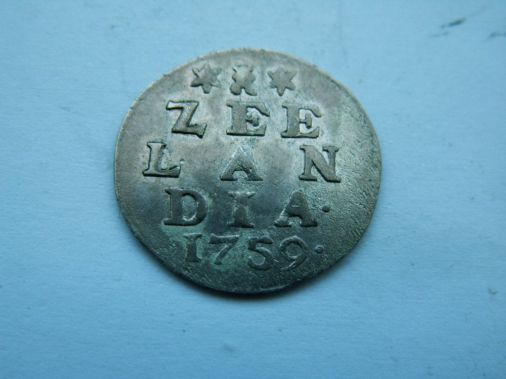 ZEELAND.  Dubbele Wapenstuiver - 1759, Vóór koninkrijk, Verzenden, Zilver, Overige waardes