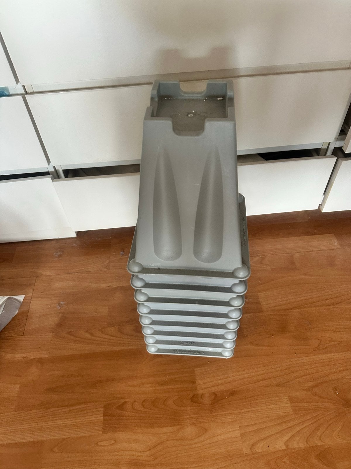 Bedverhogers voor bed of boxspring - ideaal bij zwangerschap, Ophalen of Verzenden, Zo goed als nieuw, Grijs, Overige materialen