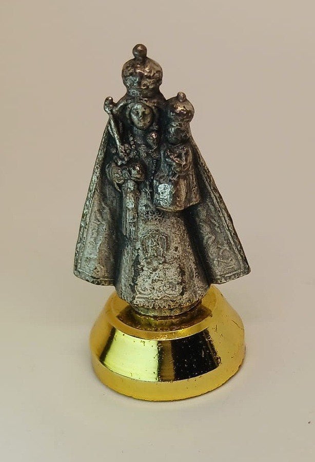Antiek miniatuur religieus devotiebeeldje Maria en Jezus, Ophalen of Verzenden