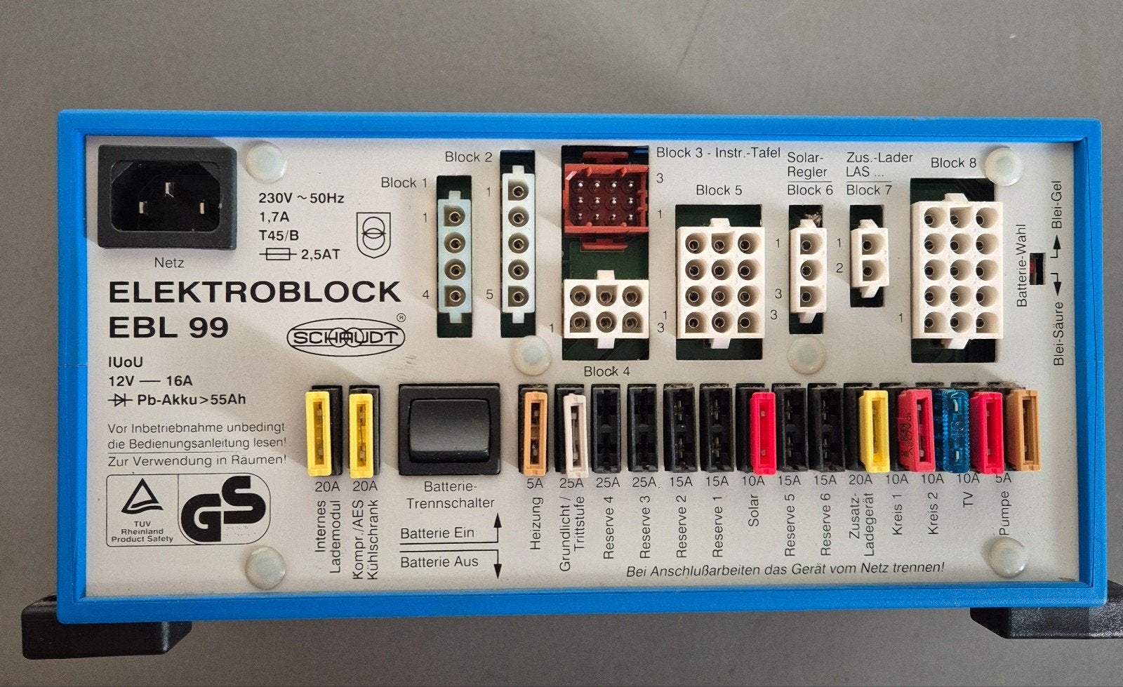 Schaudt Elektroblock EBL 99 Camper/Caravan -defect/reparatie, Ophalen of Verzenden, Nieuw