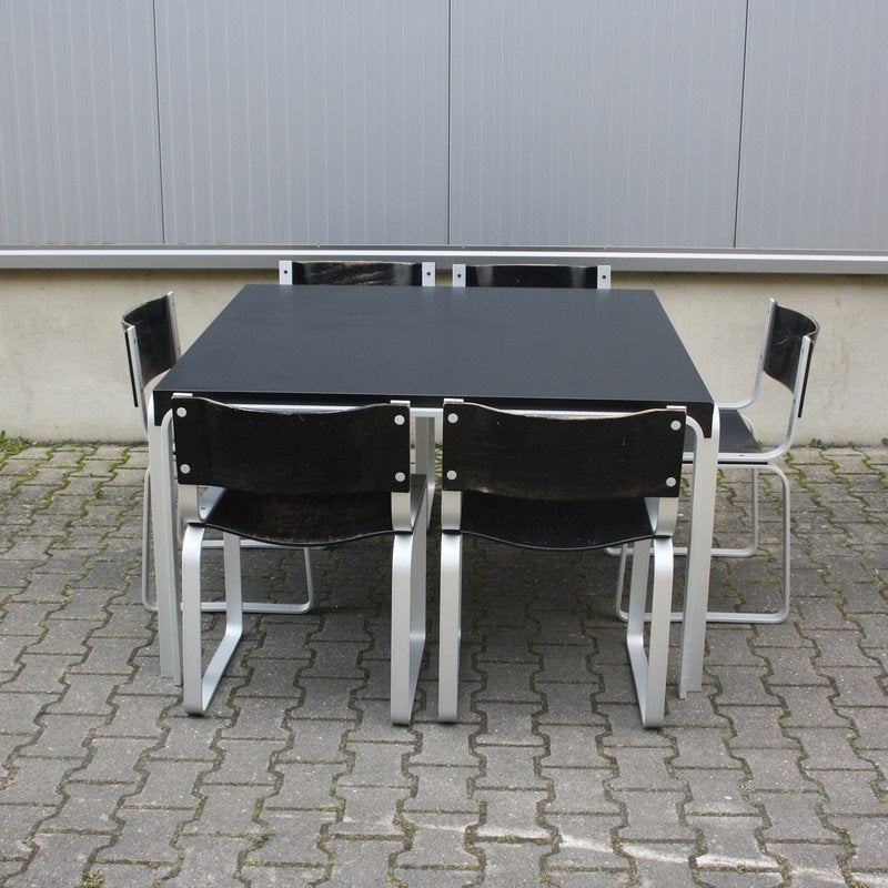 Pastoe eetkamerset TM6110 tafel + 4 x stoel SM0301, Huis en Inrichting, Tafels | Eettafels, Gebruikt, 100 tot 150 cm, Pastoe, Vierkant