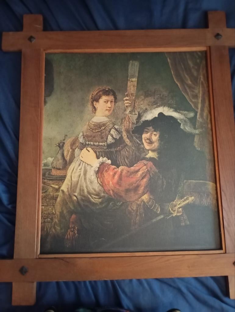 Schilderij met eiken lijst, Antiek en Kunst, Ophalen