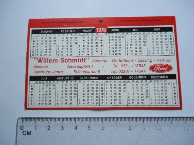 sticker 1978 FORD dealer Willem Schmidt alkmaar HH Waard, Verzenden, Zo goed als nieuw