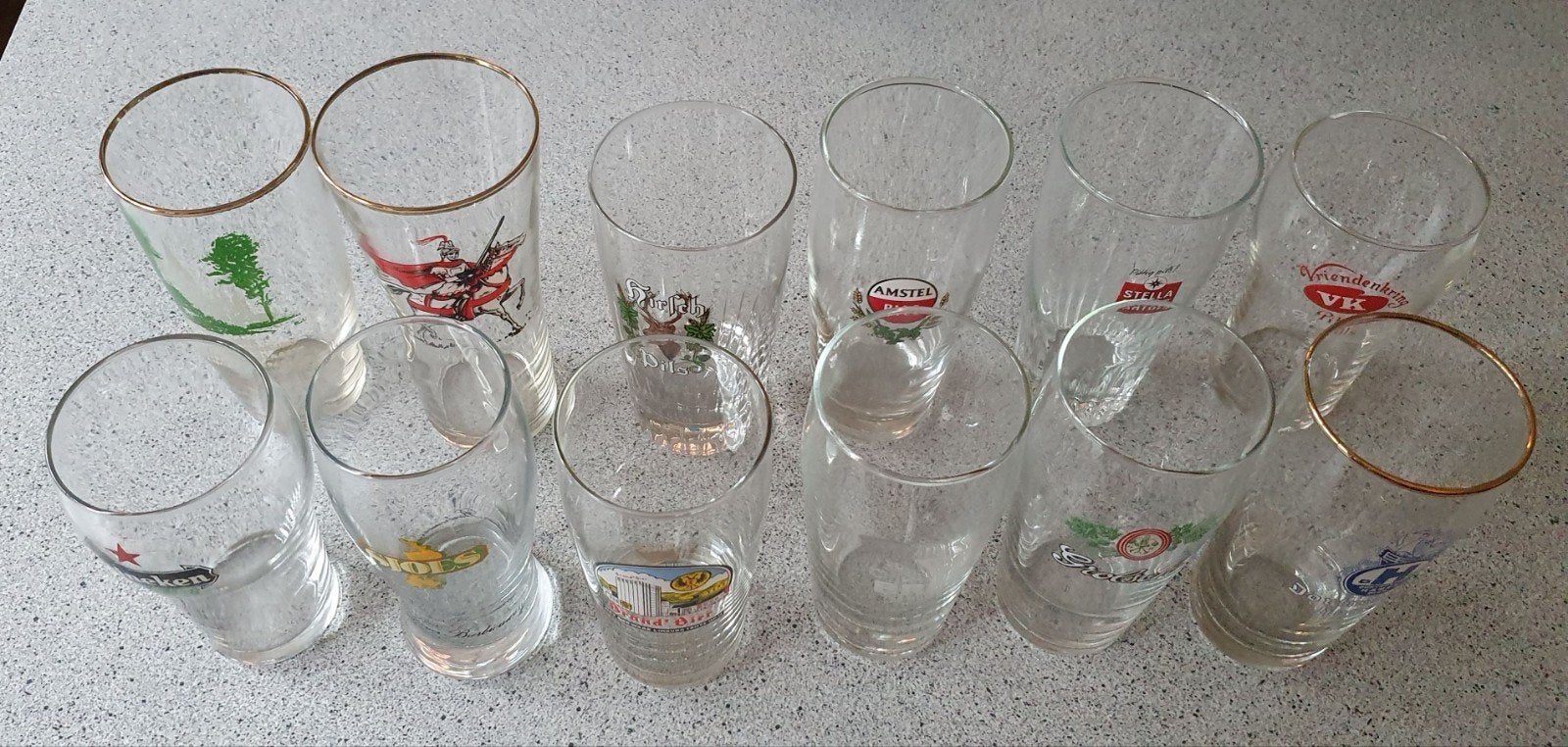 11 verschillende leuke bierglazen oa Ivanhoe, Sjoes, Hirfch, Ophalen of Verzenden, Zo goed als nieuw, Glas of Glazen, Overige merken