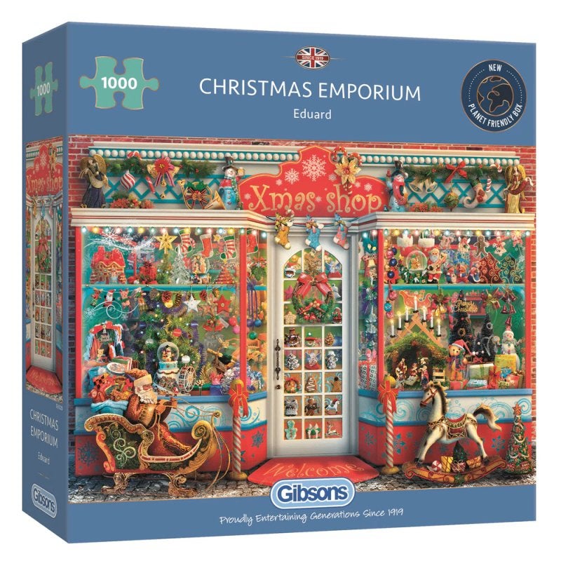 Gibson puzzel Christmas Emporium, Ophalen of Verzenden, 500 t/m 1500 stukjes, Zo goed als nieuw, Legpuzzel