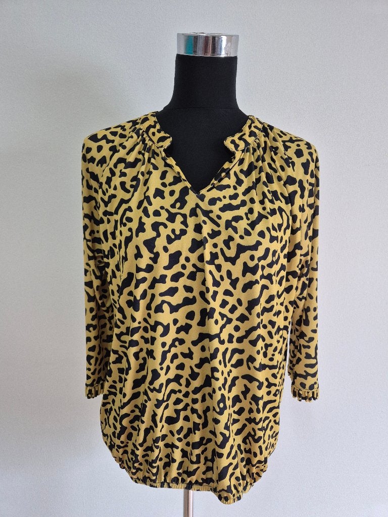 Top36 - Zwart-geel Angelle Milan shirt maat L (1), Ophalen of Verzenden, Zo goed als nieuw, Maat 38/40 (M), Zwart