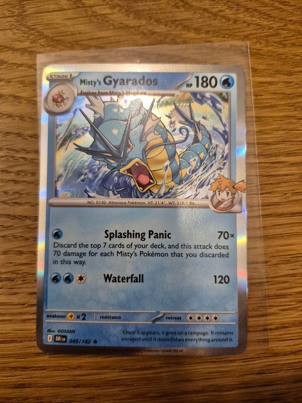 Gyarados Destined Rivals 049/182 Holo, Hobby en Vrije tijd, Ophalen of Verzenden, Zo goed als nieuw, Losse kaart, Foil