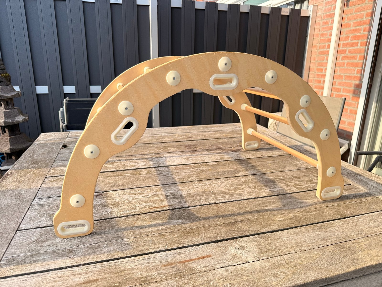 Houten klimrekje / schommelboog voor kinderen, Ophalen, Gebruikt, Klimwand
