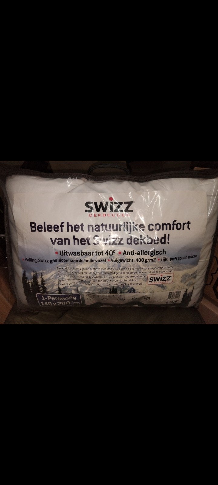 Nieuw Swizz 1-persoons dekbed 140x200 cm, Huis en Inrichting, Ophalen, Eenpersoons, Nieuw, Deken of Dekbed