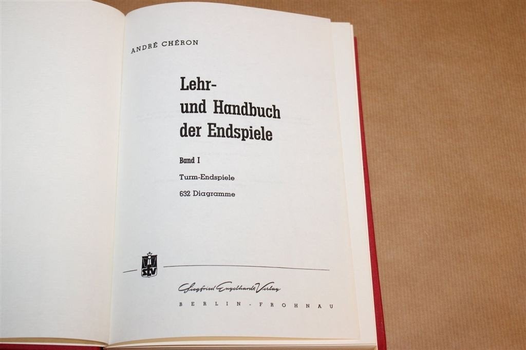 Handbuch der Endspiele Band 1 — Schaak Toreneindspel Chéron, Ophalen of Verzenden, Gelezen