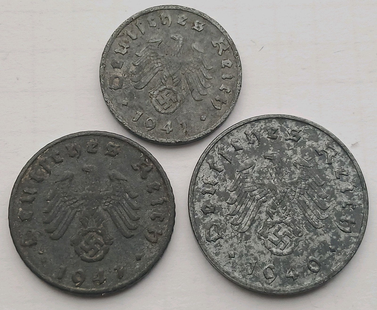 Setje Oude Munten Nazi Duitsland WO2 Swastika Derde Rijk WW2, Ophalen of Verzenden, Overige soorten, Duitsland, Overige typen
