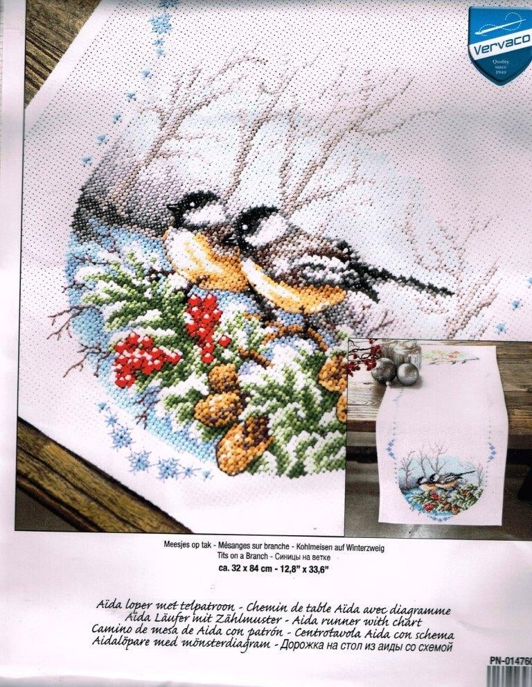 Cado vervaco borduurpakket kerstloper, meesjes op tak 066, Ophalen of Verzenden, Nieuw, Handborduren, Borduurpakket