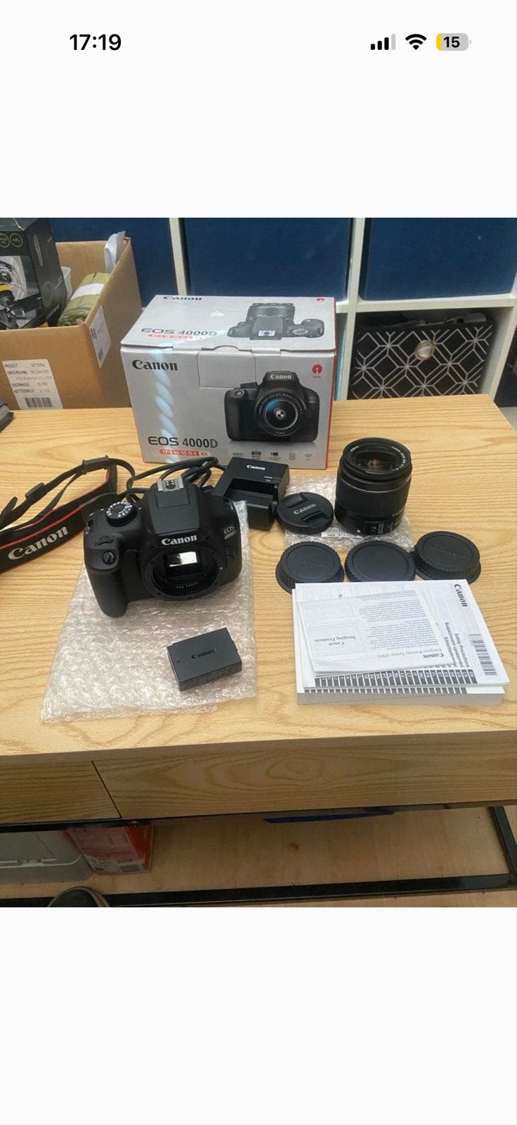 Canon EOS 4000D Spiegelreflexcamera met lens en accessoires, Audio, Tv en Foto, Ingebouwde flitser, Spiegelreflex, Canon, Ophalen of Verzenden