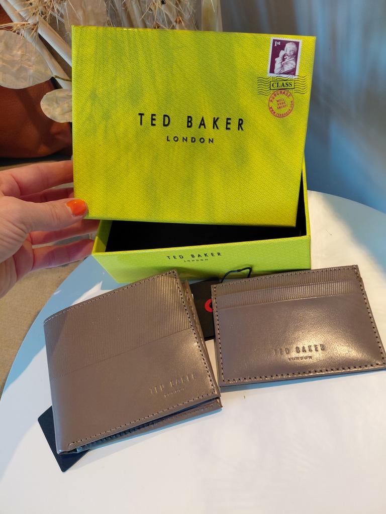 2x portemonnee Ted Baker leer, Nieuw, groot en klein model, Sieraden, Tassen en Uiterlijk, Portemonnees, Overige merken, Bruin