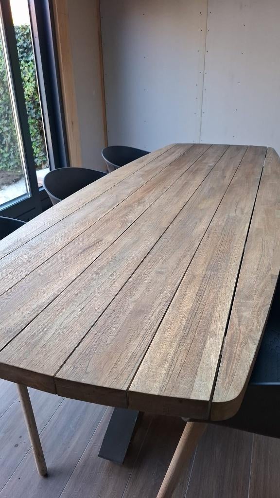 Luxe Teak Tuintafel 260cm + 6 Stoelen | zgan, Tuin en Terras, Ophalen, Zo goed als nieuw, Rechthoekig, Teakhout
