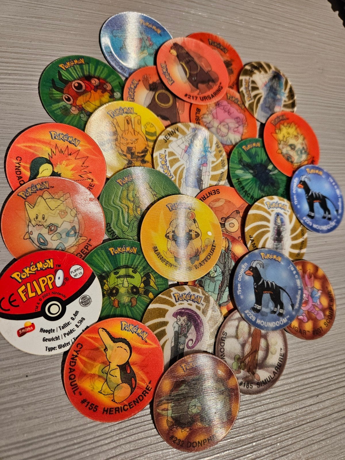 Pokémon flippo's Lays Smiths 2001 Jessie James & meer, Verzenden, Gebruikt, Meerdere kaarten