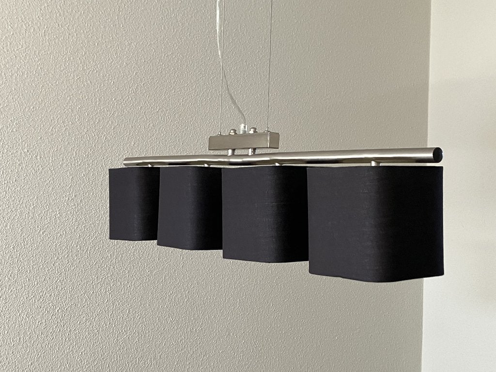 Lampen set van 4 stuks zwart / chroom, Ophalen, Gebruikt