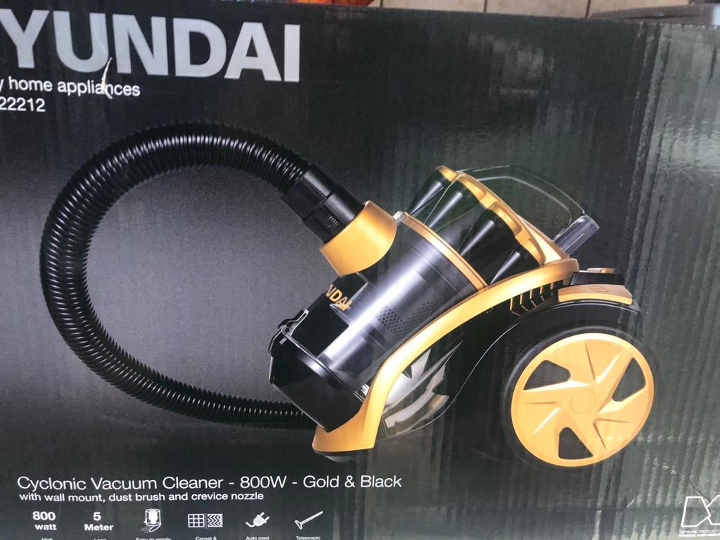 Hyundai Cyclonic Stofzuiger 800W Goud & Zwart, Ophalen of Verzenden, Nieuw, Reservoir, Minder dan 1200 watt