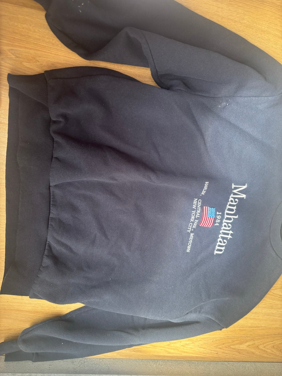 Stradivarius sweater met Manhattan print - Maat S, Blauw, Ophalen of Verzenden, Lange mouw, Maat 36 (S)
