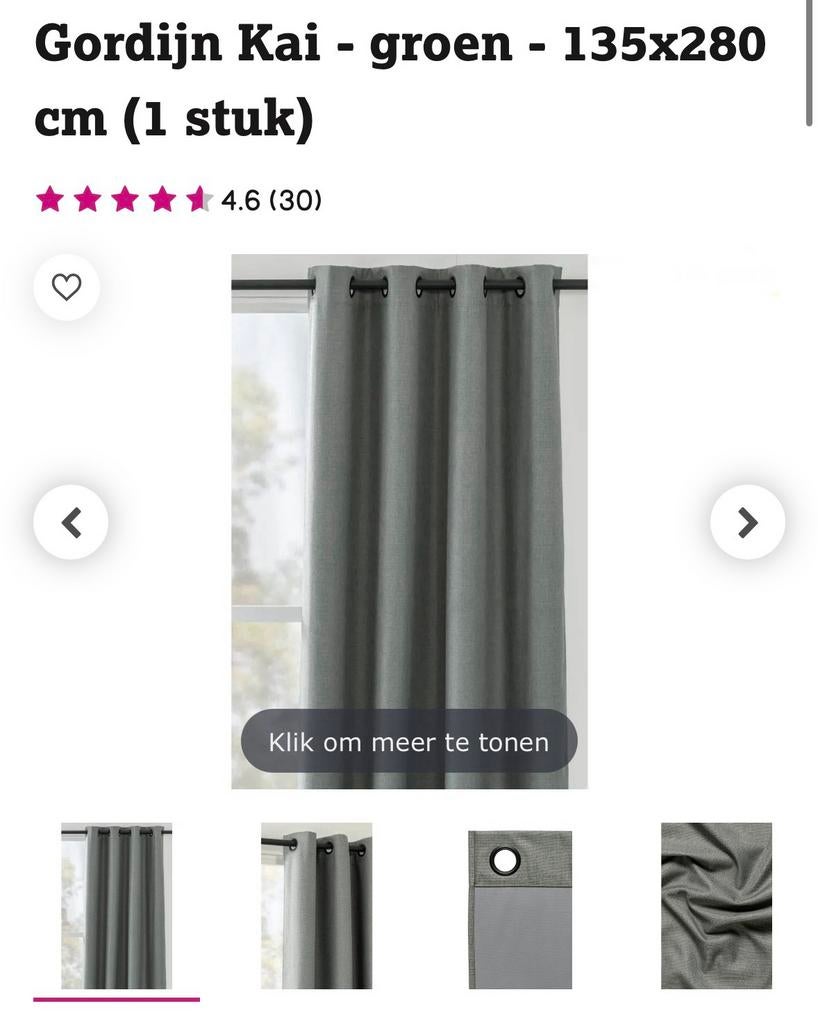 3 stuks groene verduisterende gordijnen, Huis en Inrichting, Ophalen of Verzenden, Zo goed als nieuw, 100 tot 150 cm, 200 cm of meer
