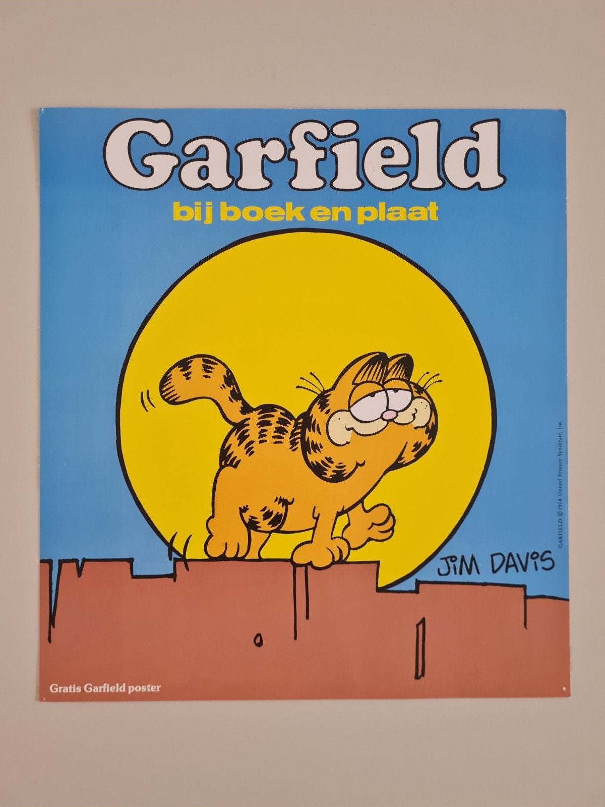 Garfield retro  poster 1978 32,5 x 36 cm, Ophalen of Verzenden, Gebruikt, A1 t/m A3
