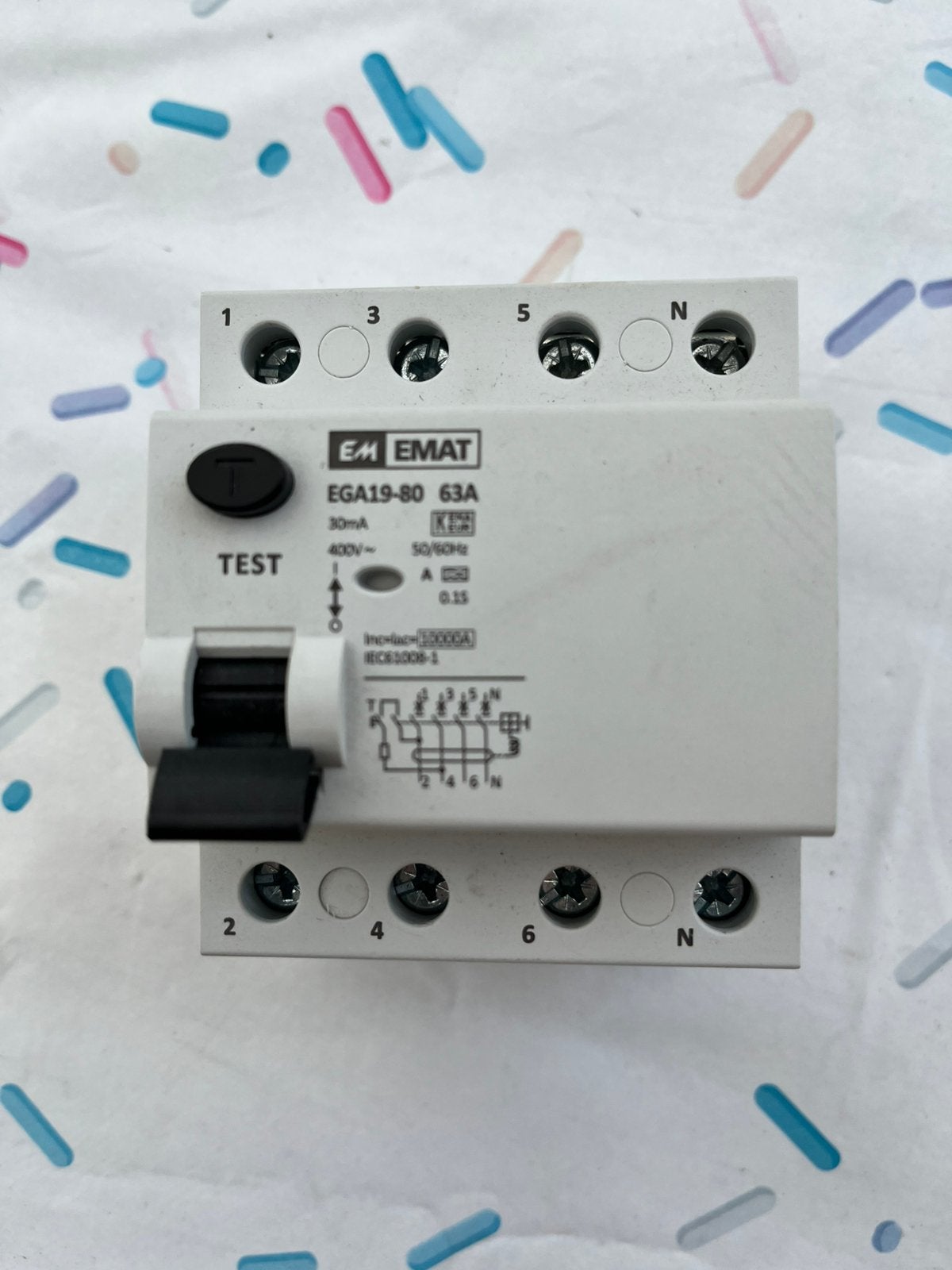Aardlekschakelaar 4P 400V EMAT 3-fase EGA19-80 63A, Ophalen of Verzenden, Zo goed als nieuw, Overige typen