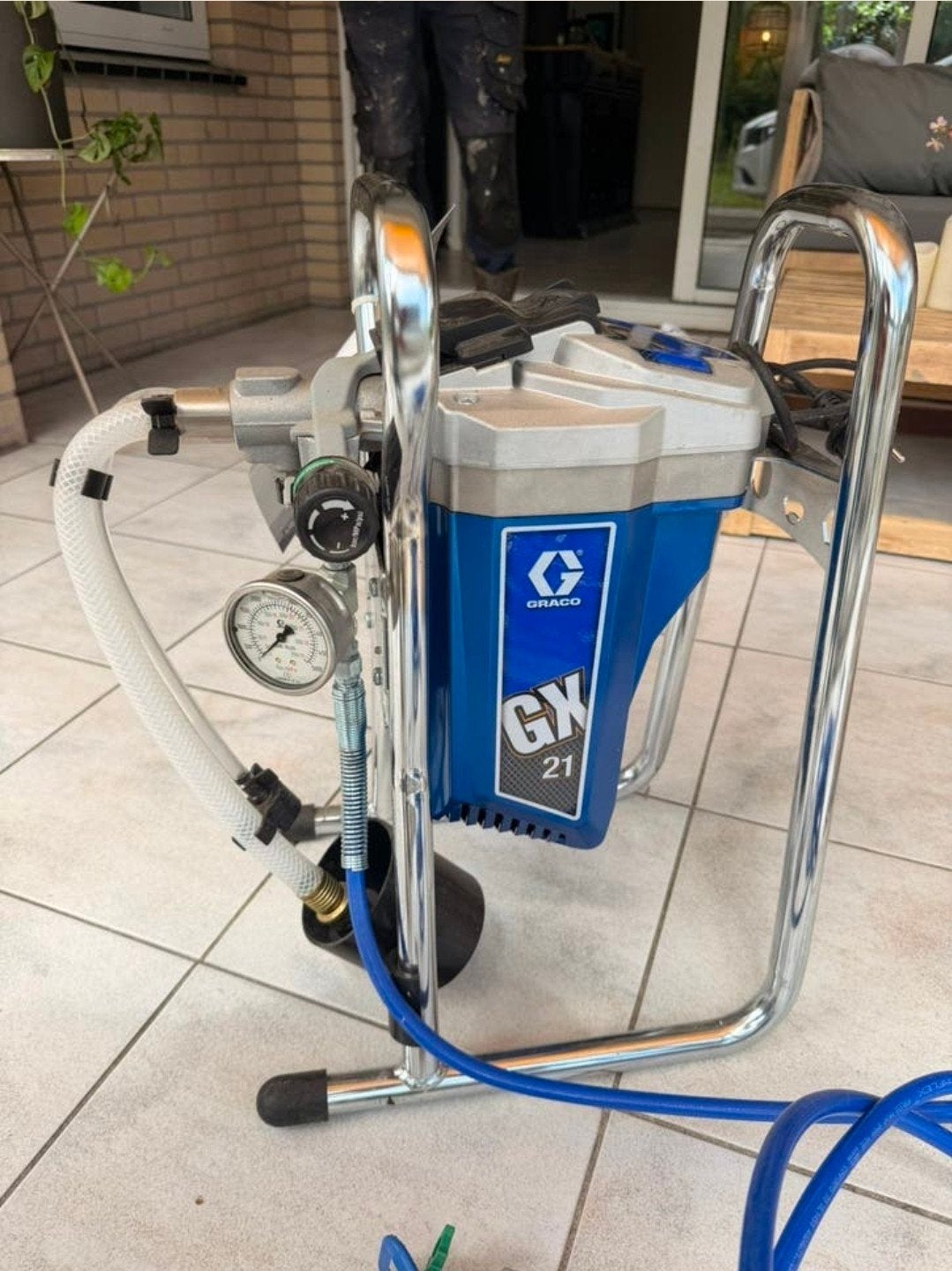 Graco GX21 verfspuit installatie met div extra,s, Ophalen, Zo goed als nieuw, Verfspuit of Verfpomp