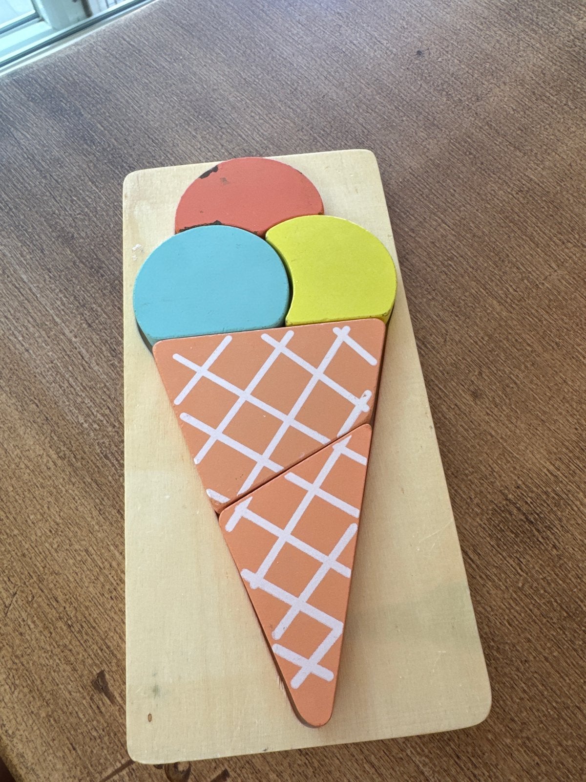 Houten ijsjes puzzel voor kinderen, 2 tot 4 jaar, Gebruikt, Ophalen of Verzenden, Van hout