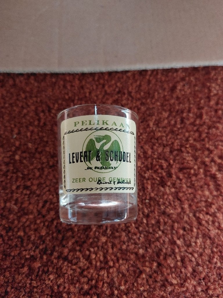 Vintage Pelikaan jeneverglas van Levert & Schudel, Verzamelen, Glas en Borrelglaasjes, Ophalen, Overige typen