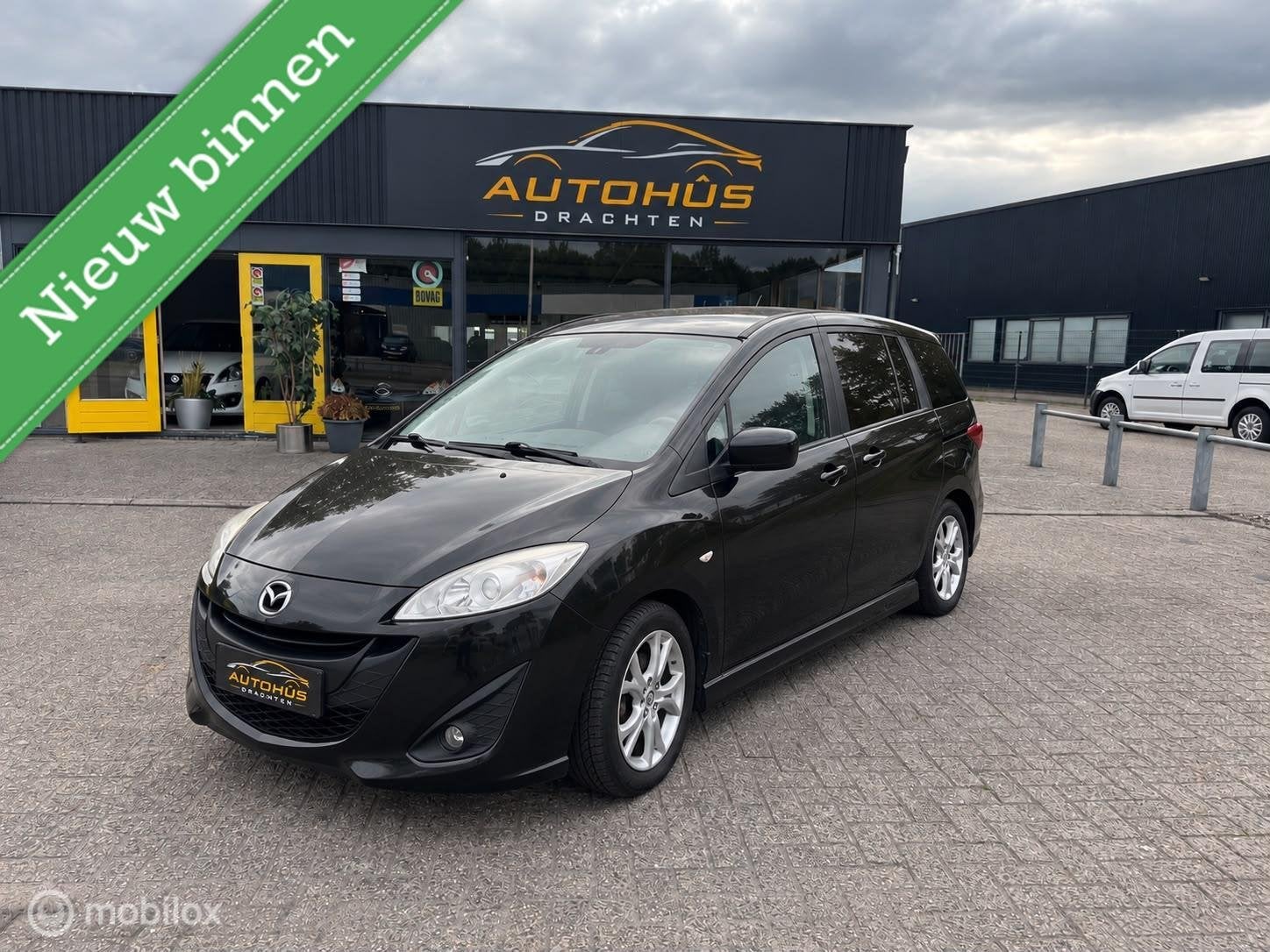 Mazda 5 2.0 GT-M leer 7 persoons airco lm velgen el ramen 10, Auto's, Gebruikt, Zwart, 4 cilinders, 150 pk