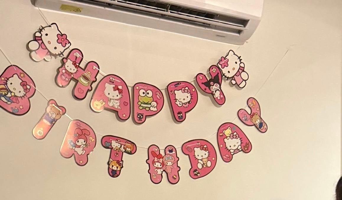 Hello Kitty Feestpakket - Versiering en Servies, Ophalen of Verzenden, Gebruikt, Versiering, Verjaardag