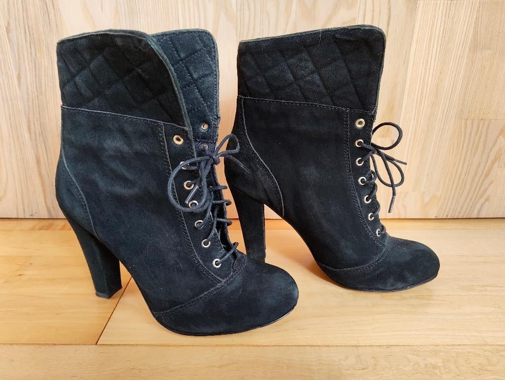 Dune London enkellaarsjes 39 Zwart Like new € 21,00, Zwart, Lage of Enkellaarzen, Ophalen of Verzenden, Zo goed als nieuw