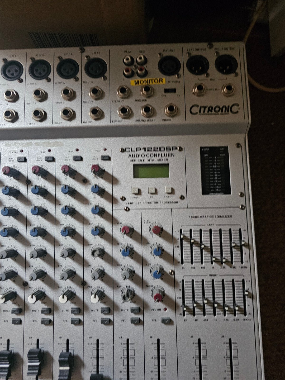 Te koop Citronic CLP122DSP actief mengpaneel 12 kanaals, Muziek en Instrumenten, Mengpanelen, Ophalen, Gebruikt, Microfooningang