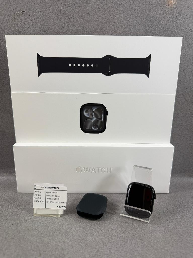 Apple Watch Series 11 | 42mm | Cell | ZGAN met bon | 401903, Zwart, Apple watch series 11, IOS, Ophalen of Verzenden