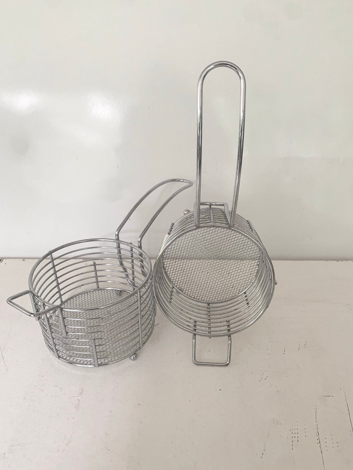 Frituurmandjes set - Serveermandjes voor friet en snacks, Zilver, Ophalen of Verzenden, Metaal, Overige merken